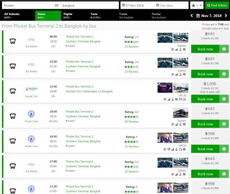 Pesan Tiket Online Naik Bus dari Phuket ke Bangkok - Wira Asmo