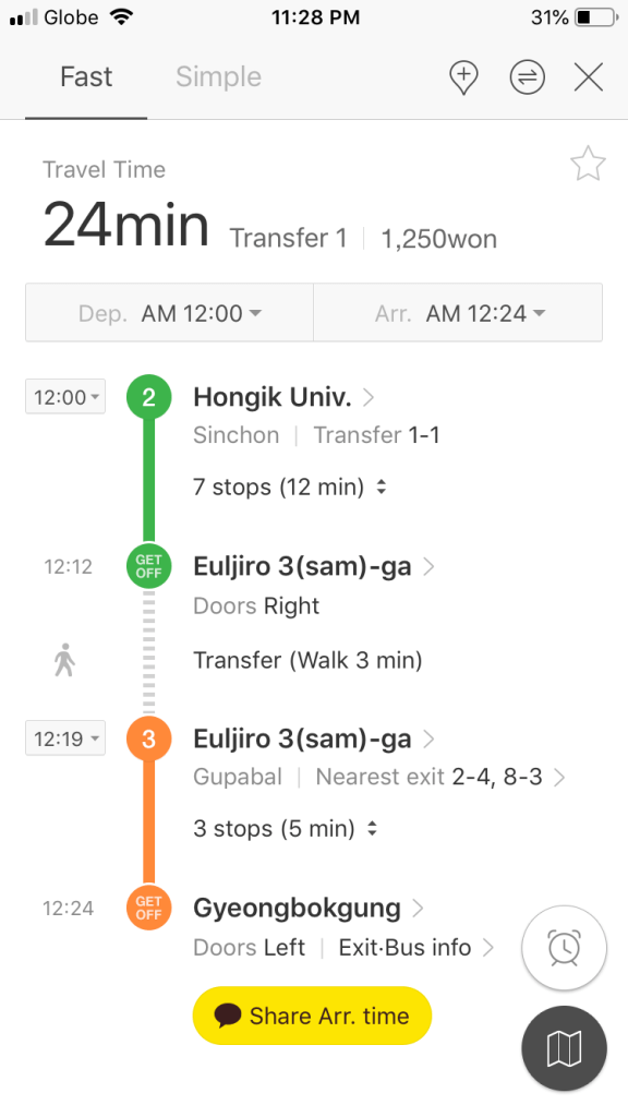 Kakao Metro - Aplikasi Informasi Subway dan Kereta di Korea Selatan